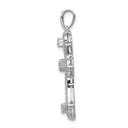 10K White Gold 1/2 carat Diamond Fancy Cross Pendant