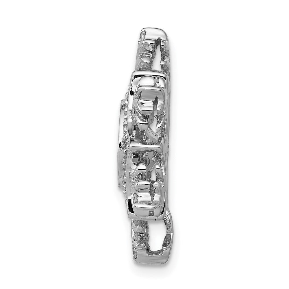 14k White Gold 3/8 carat Lab Grown Diamond VS/SI+ G+ Complete Vibrant Snowflake Chain Slide Pendant