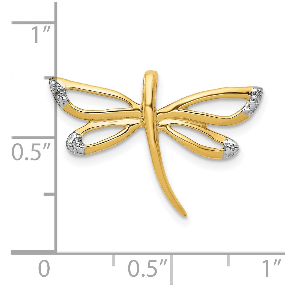 10k and White Rhodium Diamond Accent Dragonfly Chain Slide