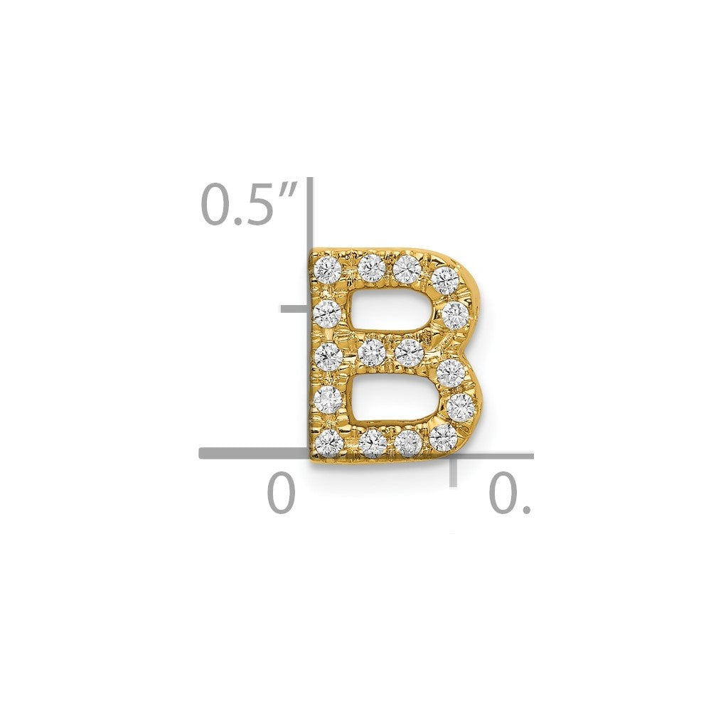 10K Diamond Letter B Initial Charm