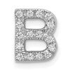 14K White Gold Diamond Letter B Initial Charm