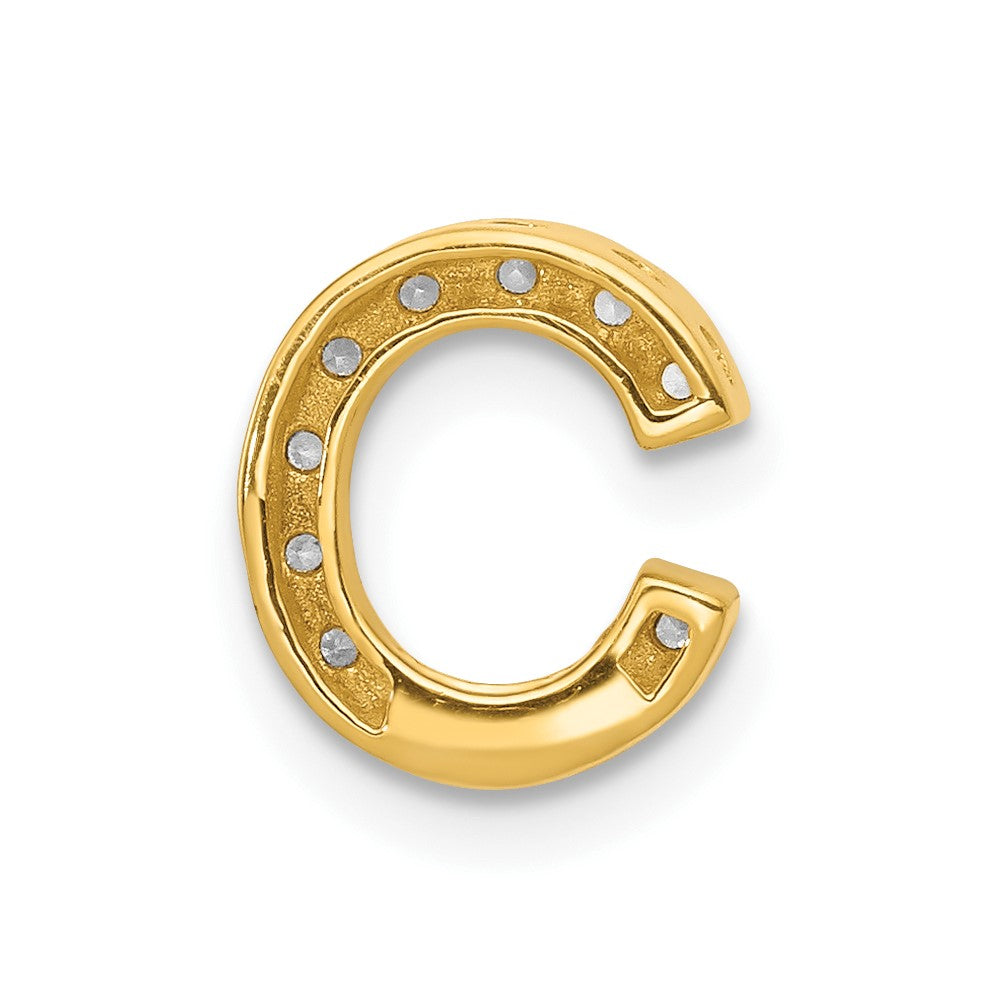 10K Diamond Letter C Initial Charm