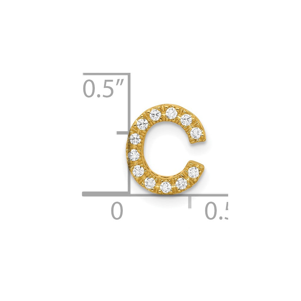 10K Diamond Letter C Initial Charm