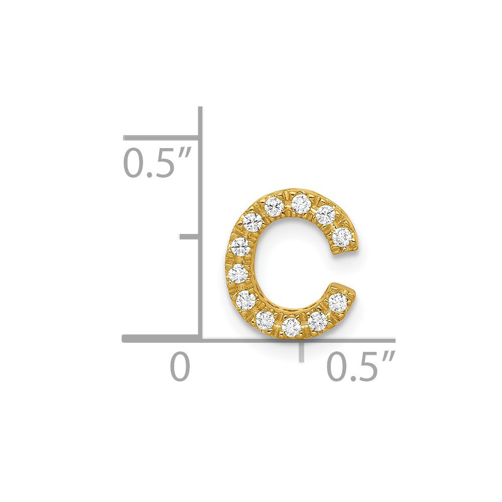 14K Diamond Letter C Initial Charm