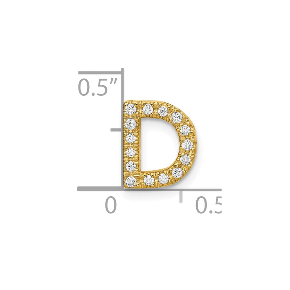 10K Diamond Letter D Initial Charm