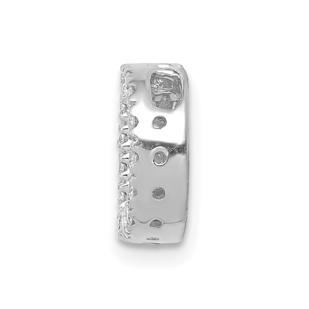 14K White Gold Diamond Letter D Initial Charm