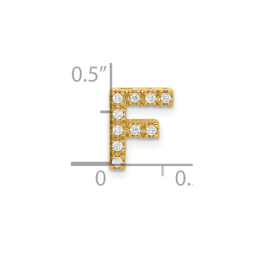 10K Diamond Letter F Initial Charm