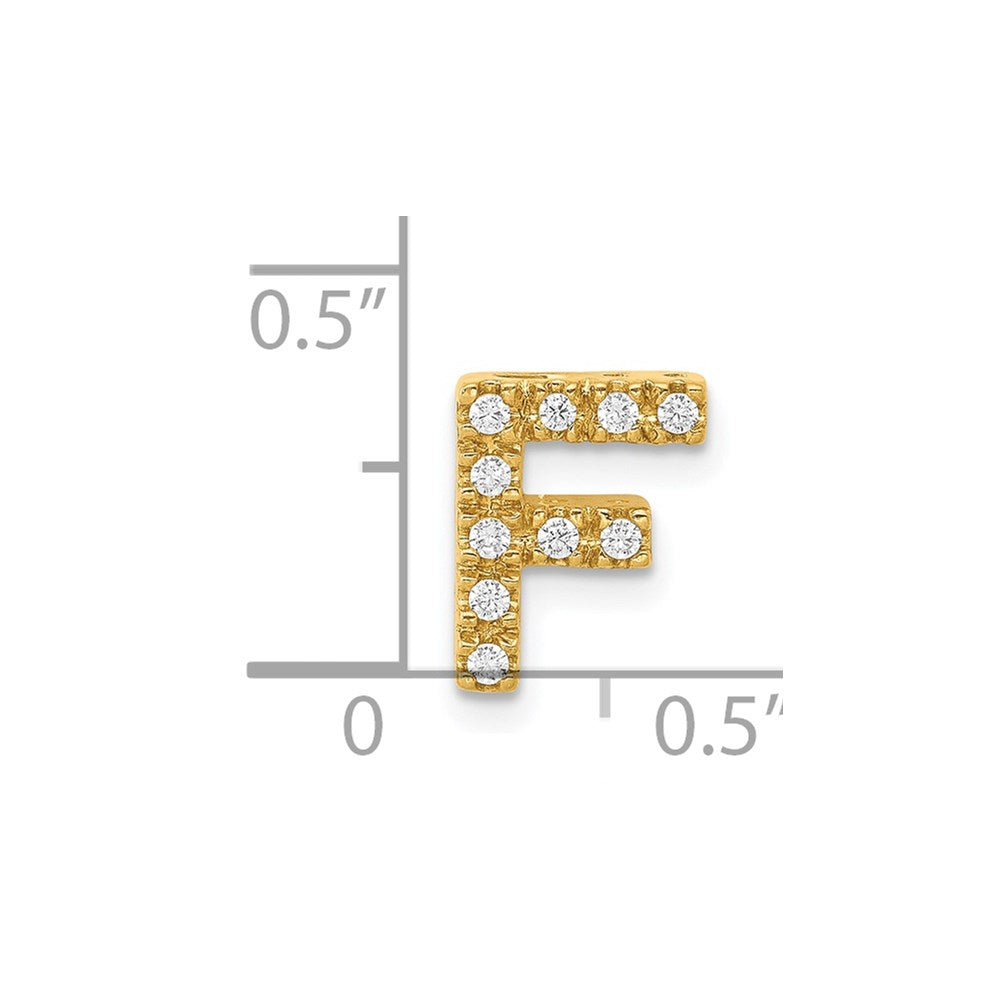 14K Diamond Letter F Initial Charm