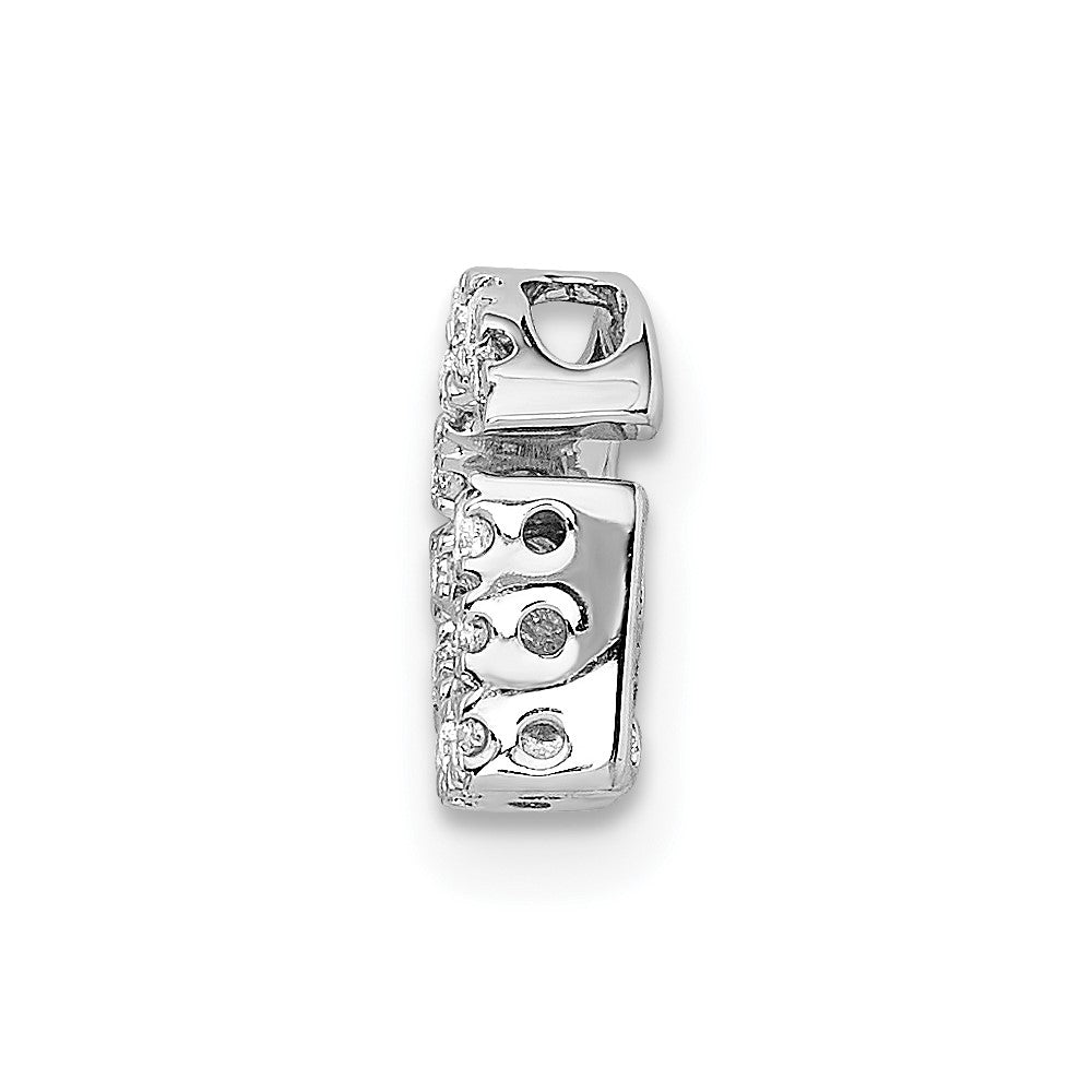 14K White Gold Diamond Letter G Initial Charm