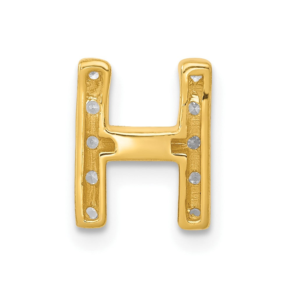 10K Diamond Letter H Initial Charm