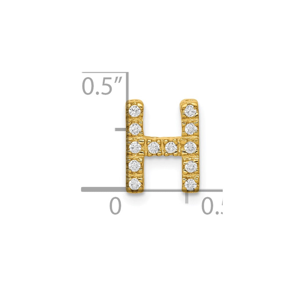 10K Diamond Letter H Initial Charm