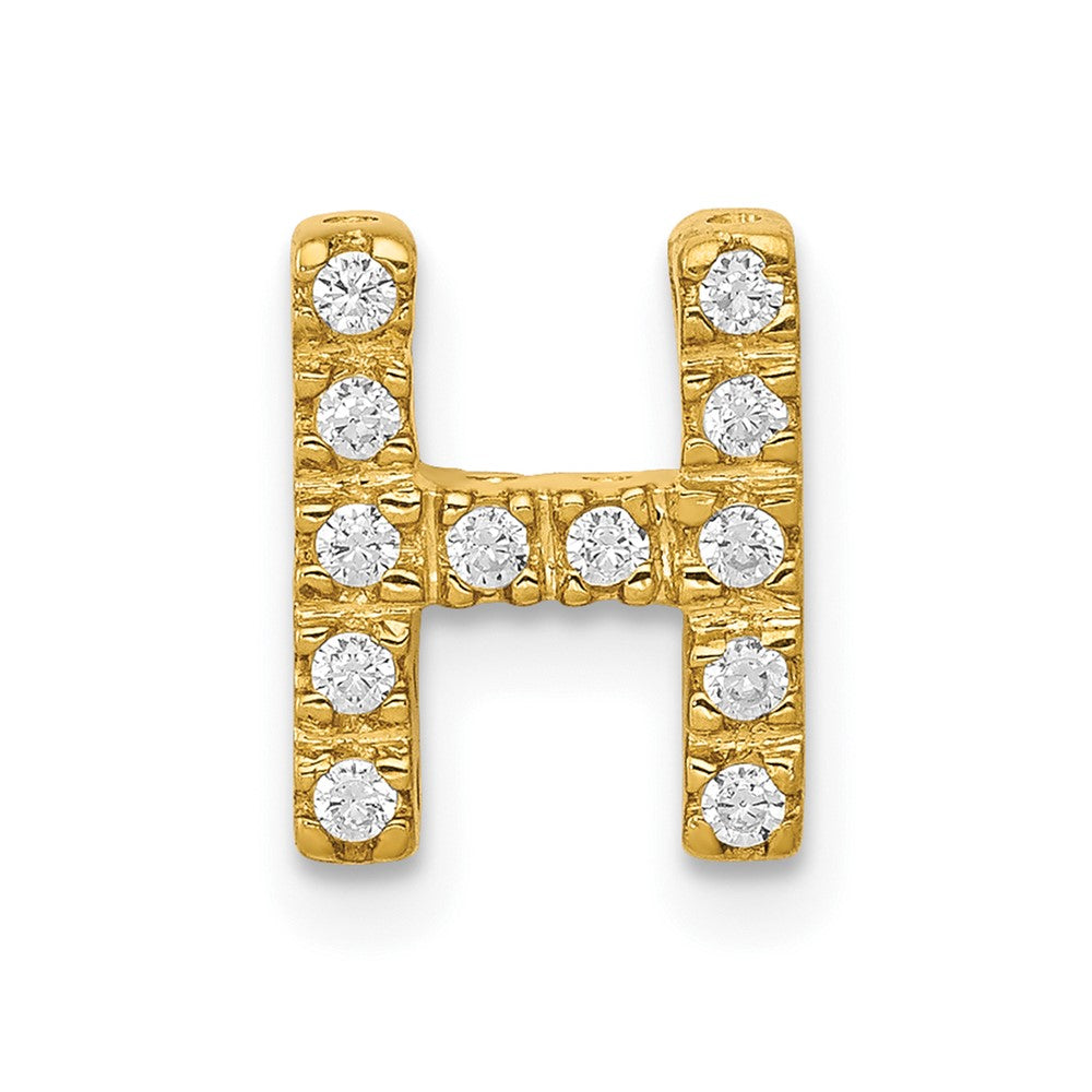 10K Diamond Letter H Initial Charm
