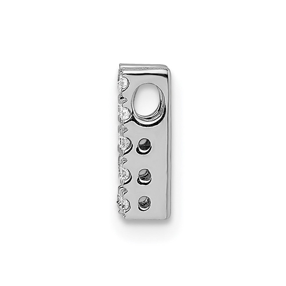 14K White Gold Diamond Letter H Initial Charm