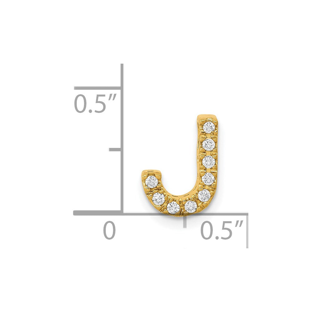 14K Diamond Letter J Initial Charm