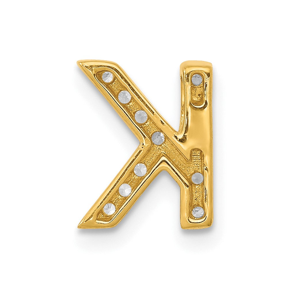 10K Diamond Letter K Initial Charm