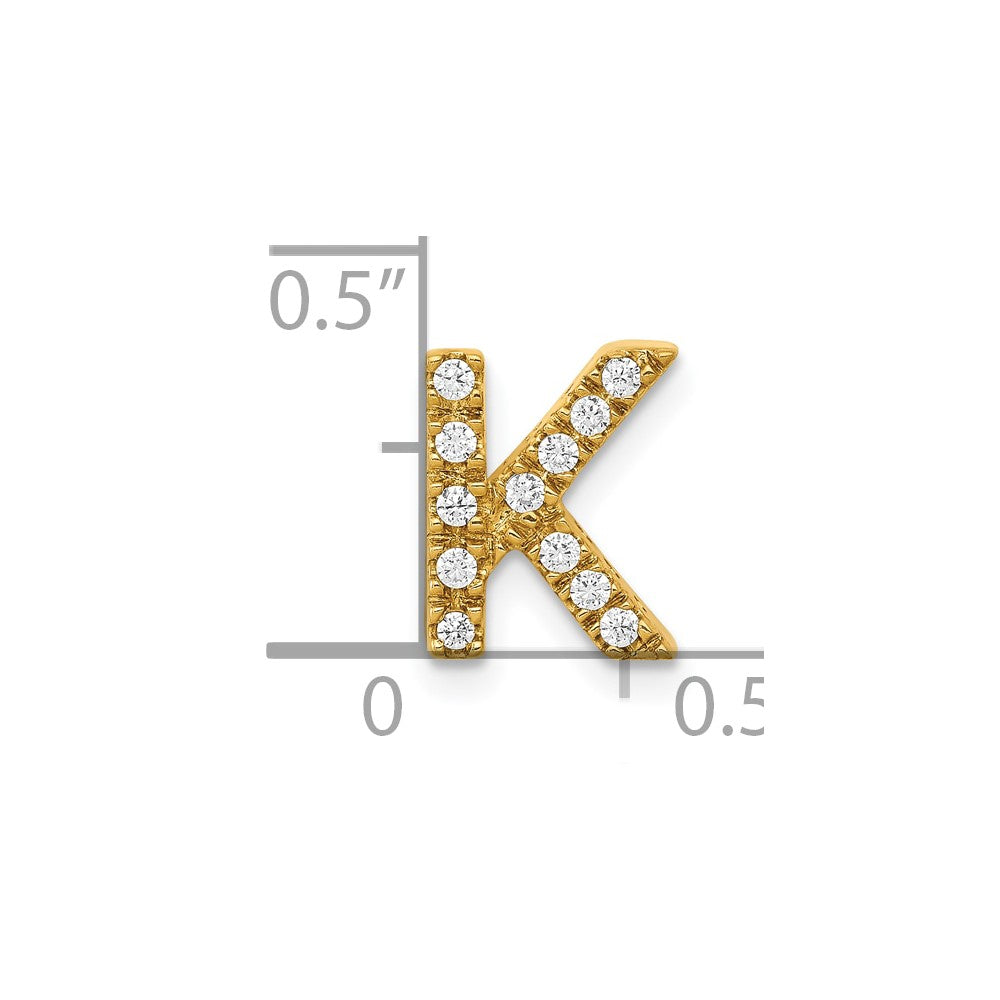 10K Diamond Letter K Initial Charm