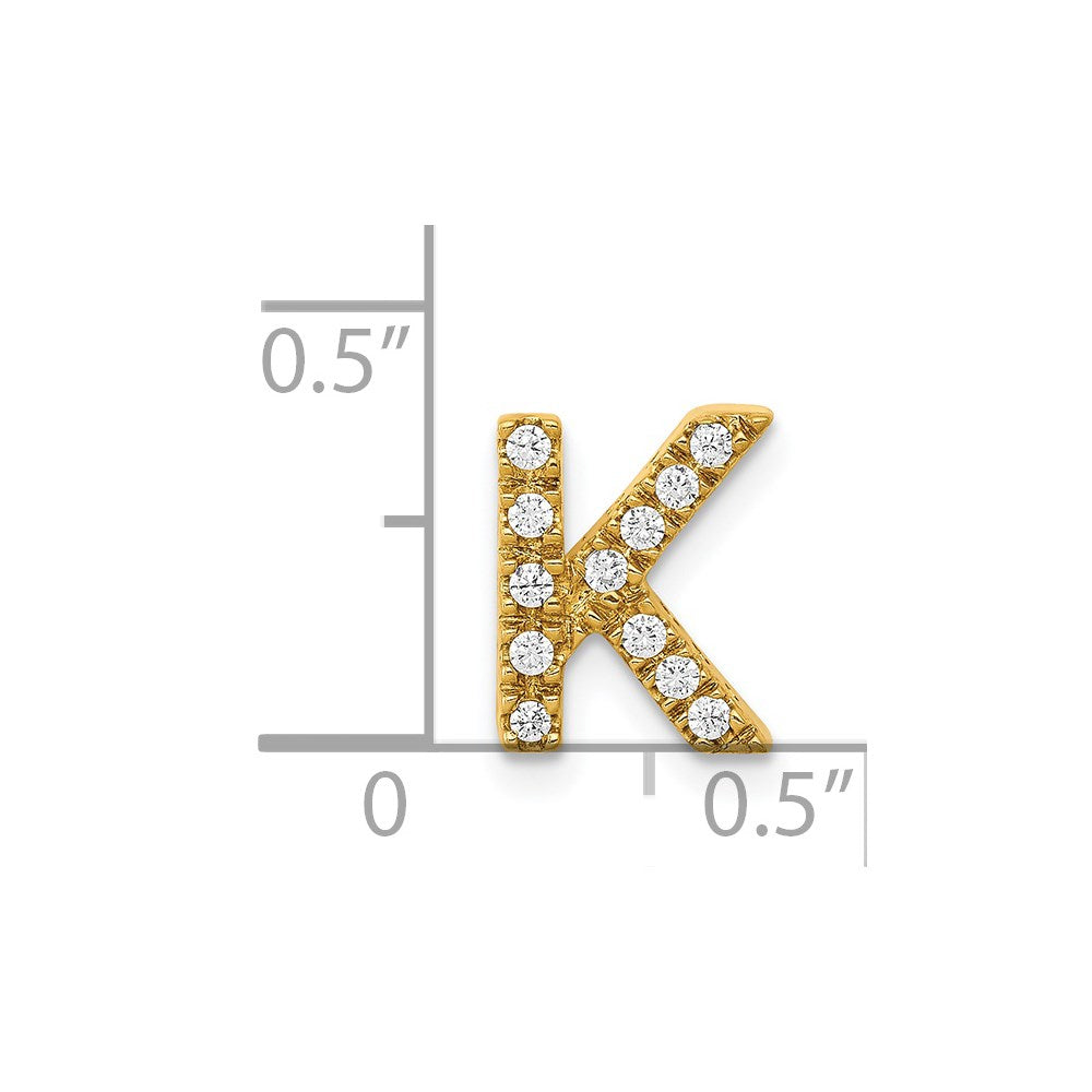 14K Diamond Letter K Initial Charm