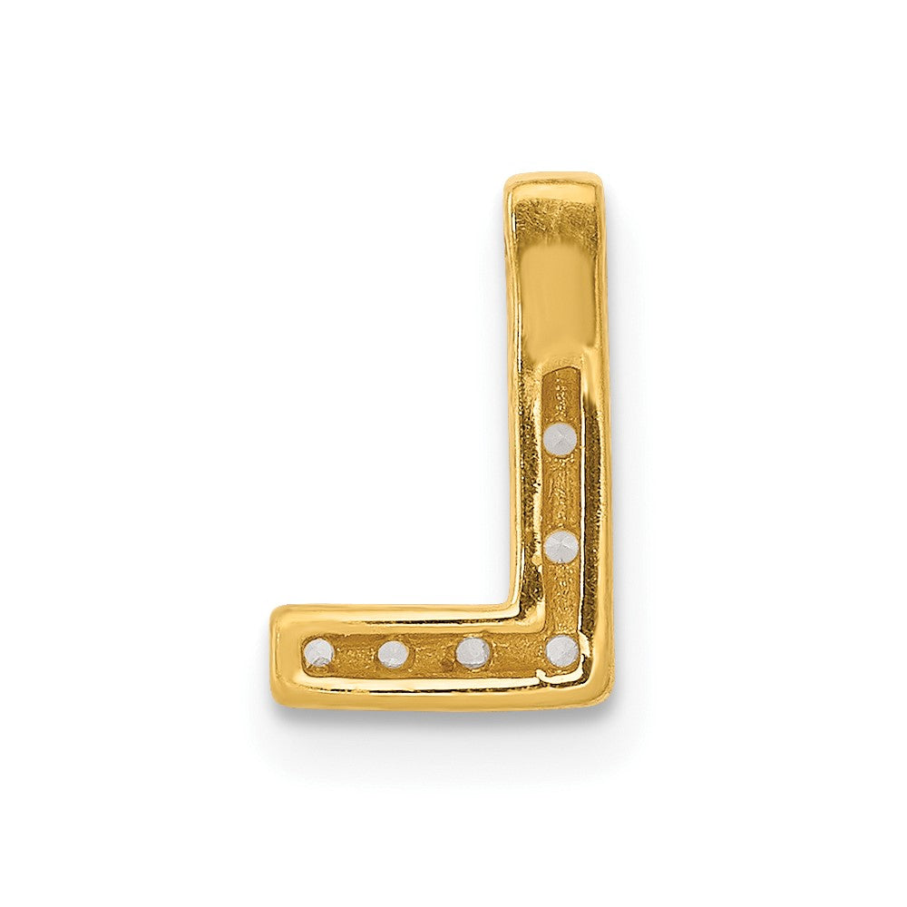 10K Diamond Letter L Initial Charm