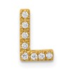 10K Diamond Letter L Initial Charm