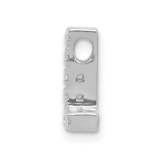 14K White Gold Diamond Letter L Initial Charm