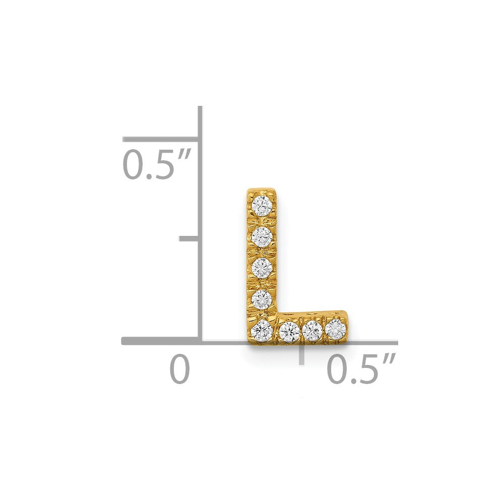 14K Diamond Letter L Initial Charm