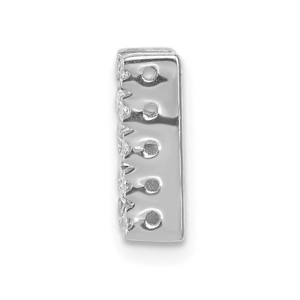 14K White Gold Diamond Letter N Initial Charm
