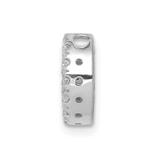 14K White Gold Diamond Letter O Initial Charm