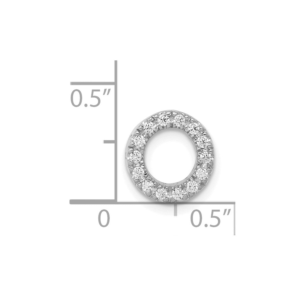 14K White Gold Diamond Letter O Initial Charm