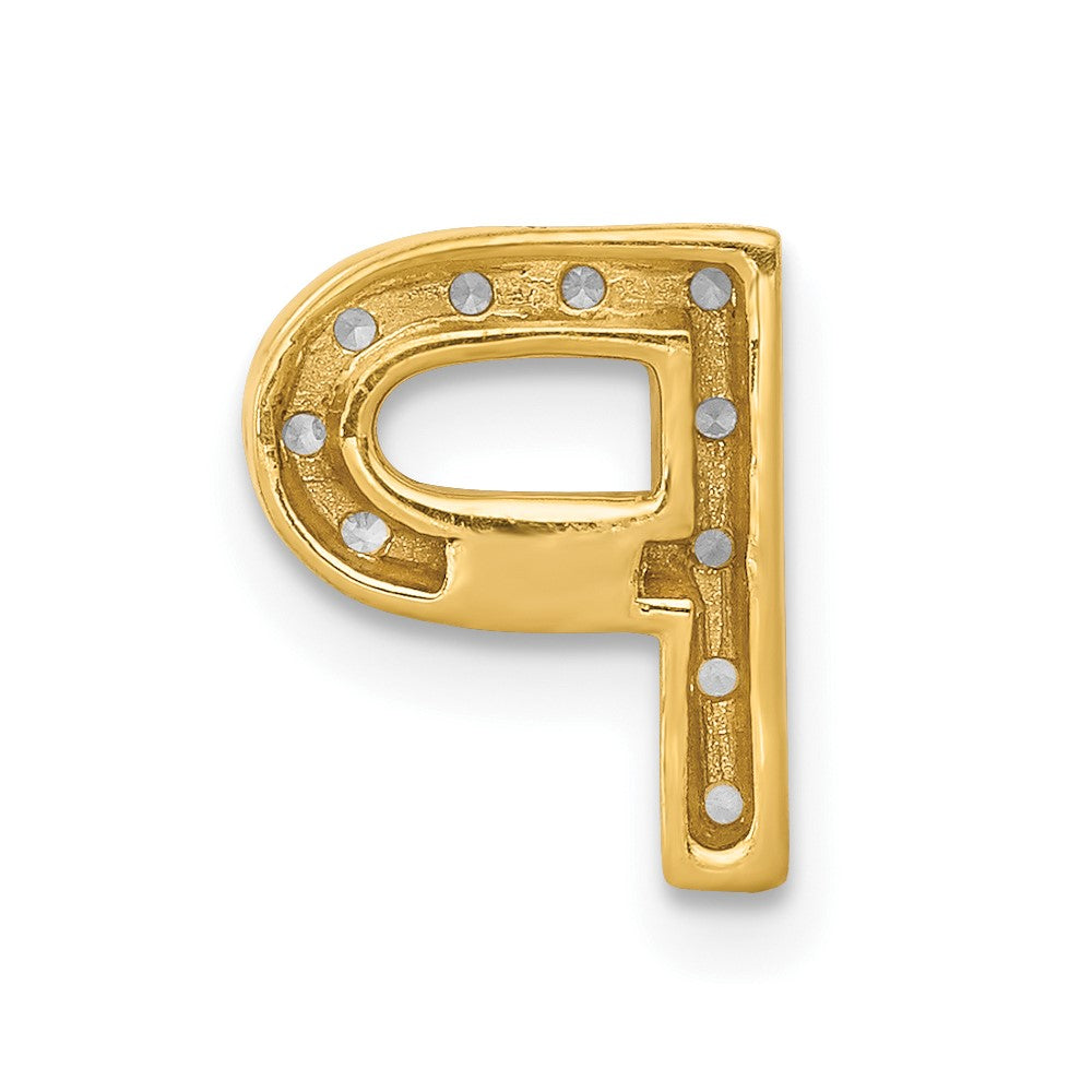10K Diamond Letter P Initial Charm