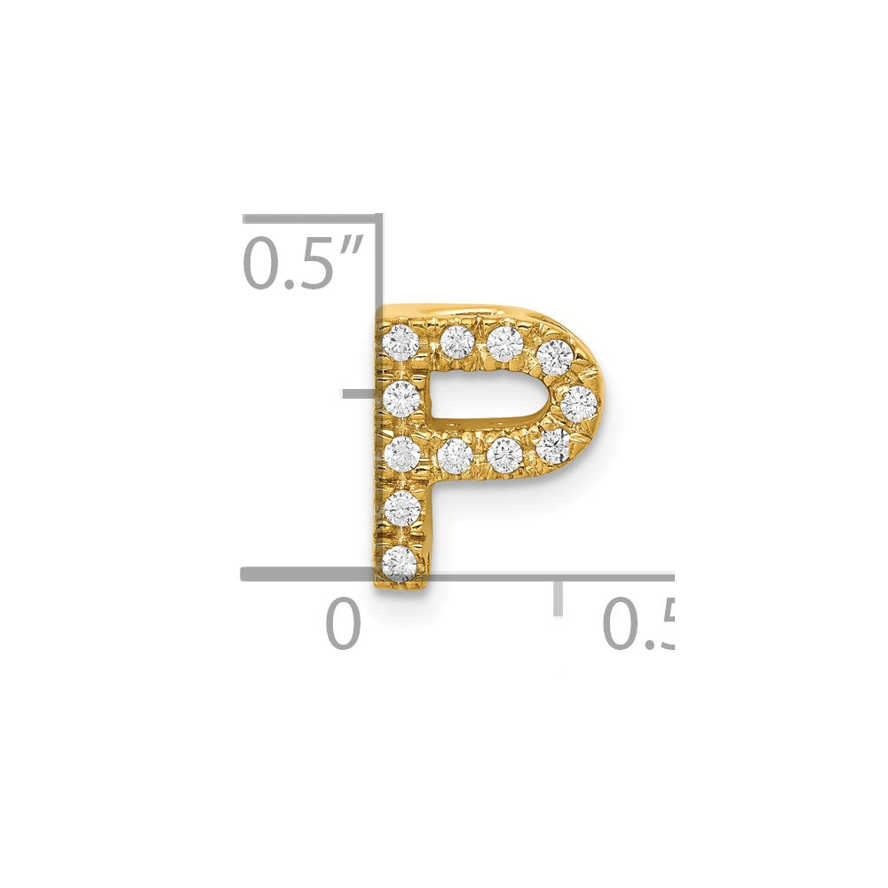 10K Diamond Letter P Initial Charm