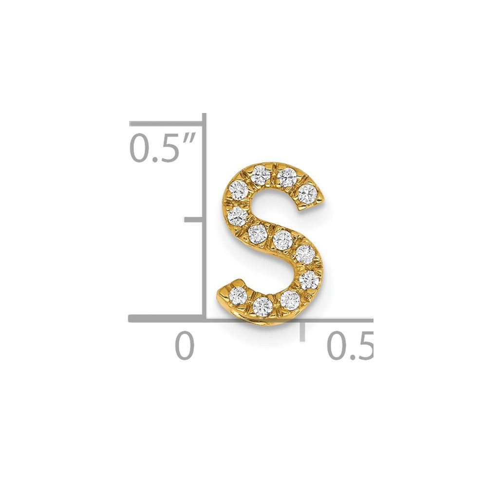10K Diamond Letter S Initial Charm