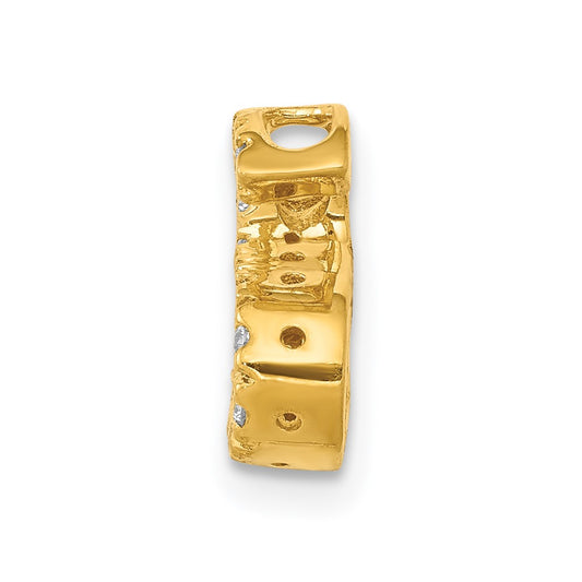 14K Diamond Letter S Initial Charm