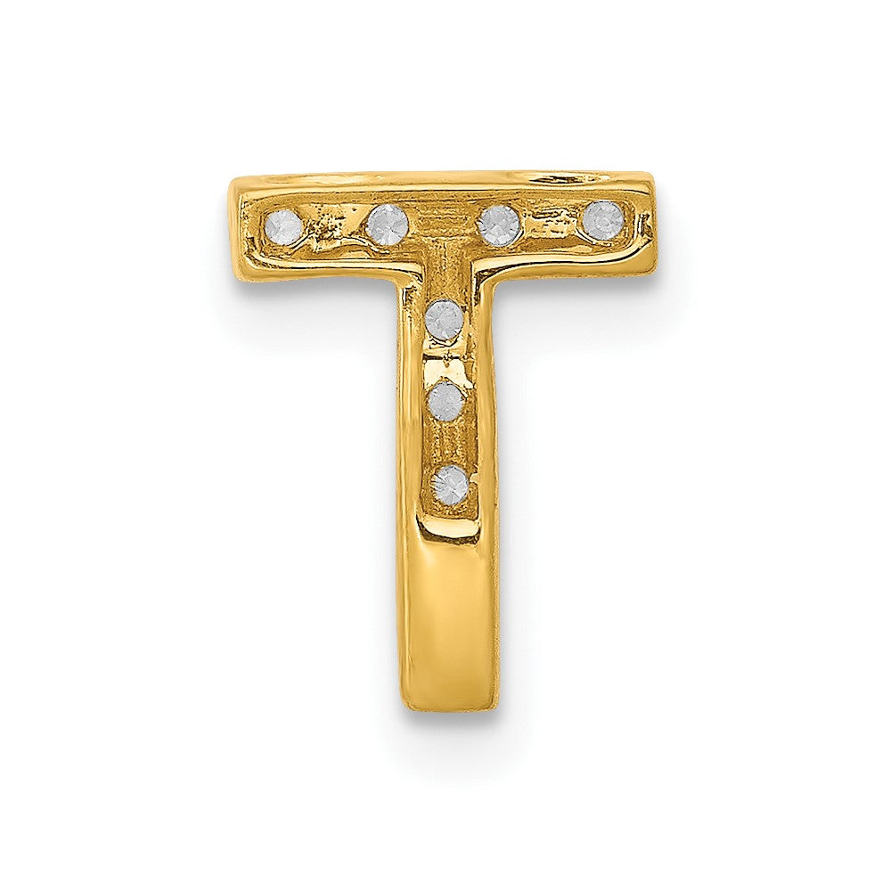 10K Diamond Letter T Initial Charm