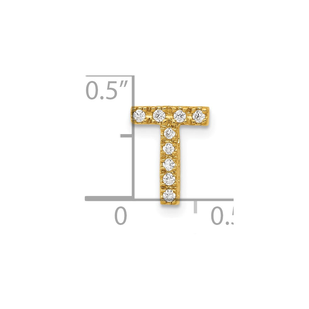 10K Diamond Letter T Initial Charm