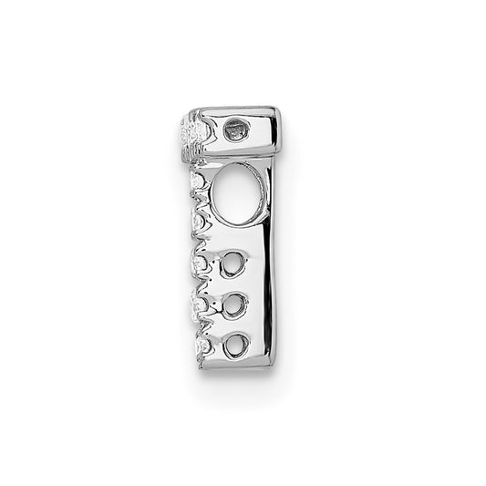 14K White Gold Diamond Letter T Initial Charm