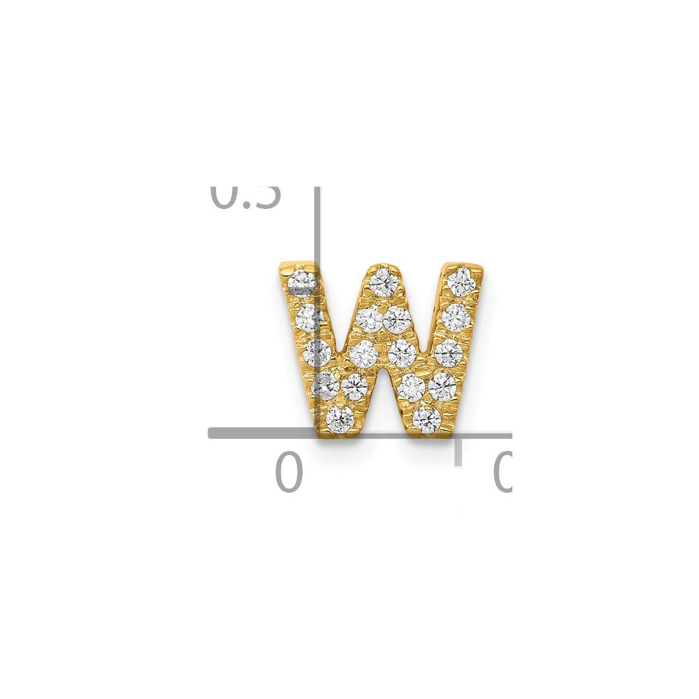 10K Diamond Letter W Initial Charm