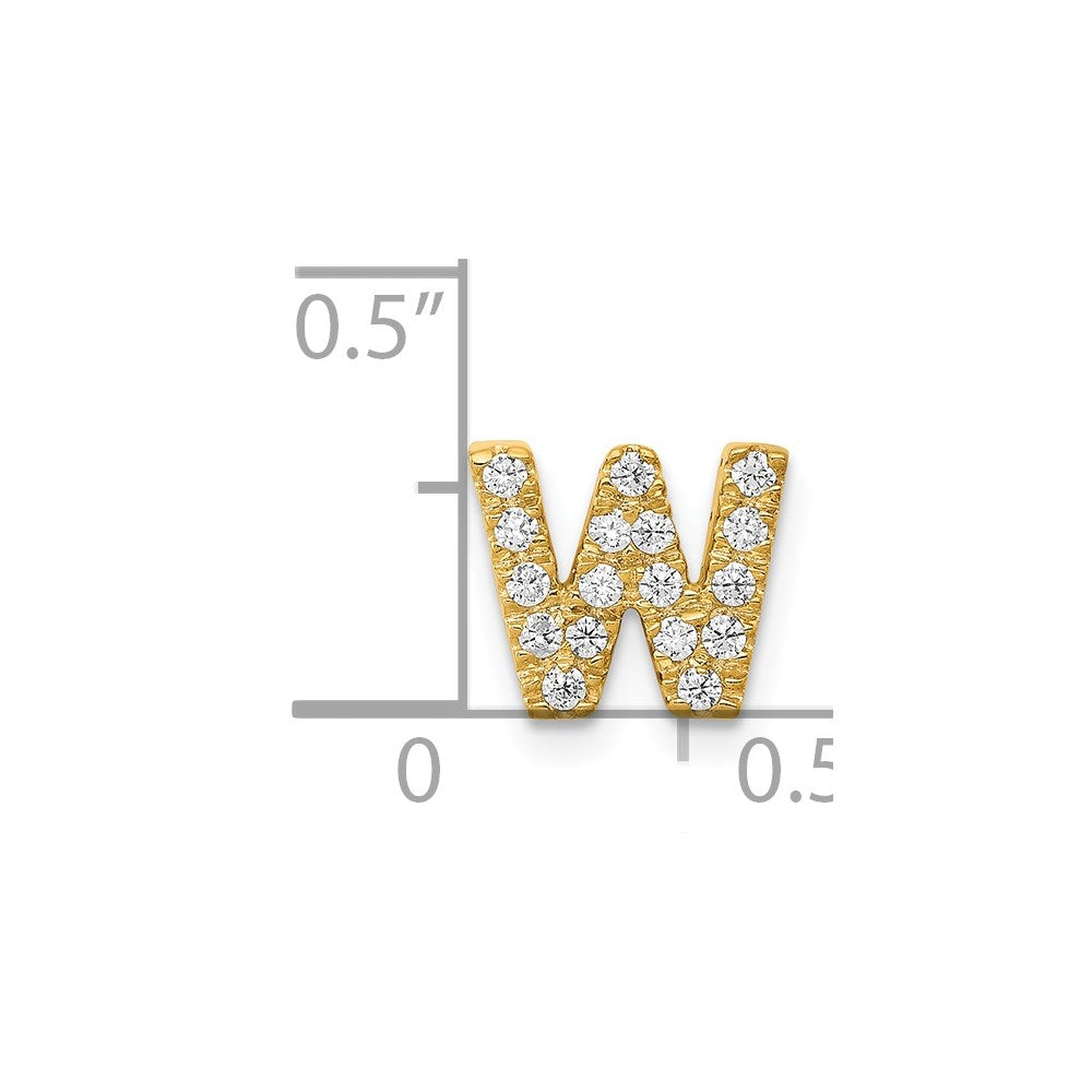 14K Diamond Letter W Initial Charm