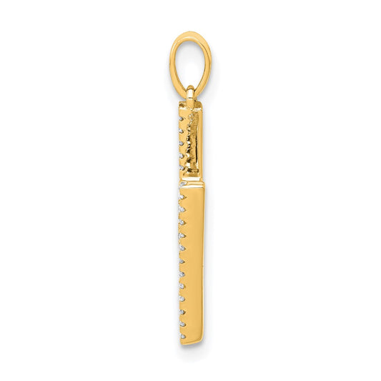 14K Diamond Letter H Initial Pendant