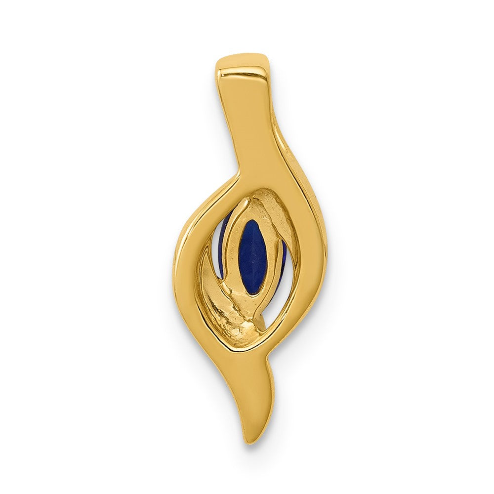 10k 1/20 carat Diamond and Marquise .29 Sapphire Pendant