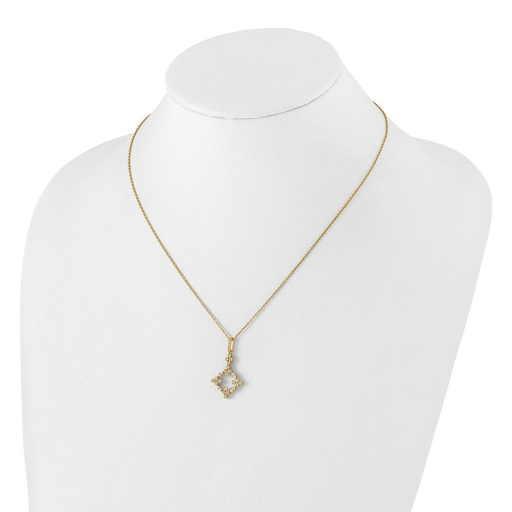 True Origin 14K Yellow Gold 1/4 carat Lab Grown Diamond VS+ F+ Complete 18 in Bloom Floral Necklace