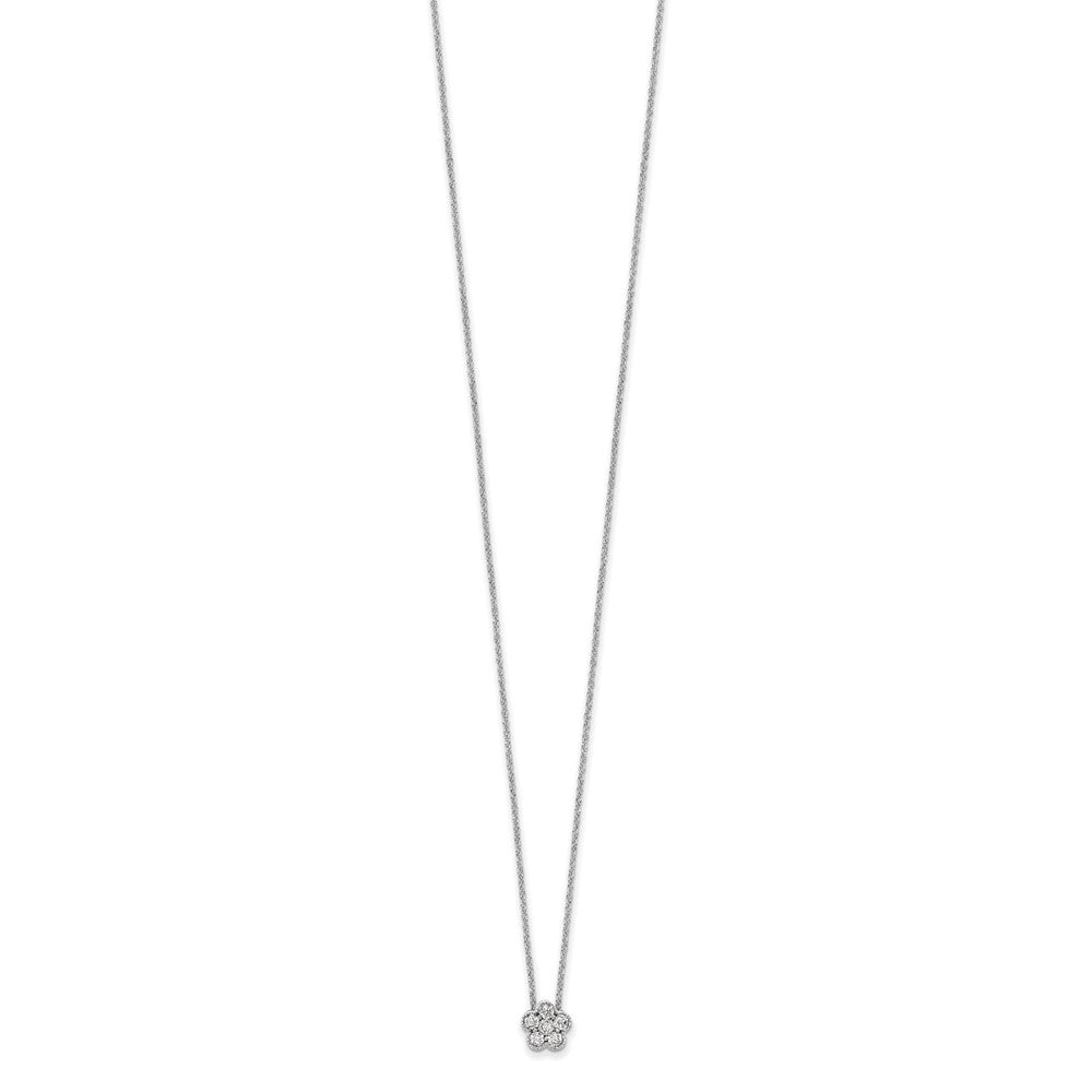 True Origin 14K White Gold 1/4 carat Lab Grown Diamond VS+ F+ Complete 18 in Floral Necklace