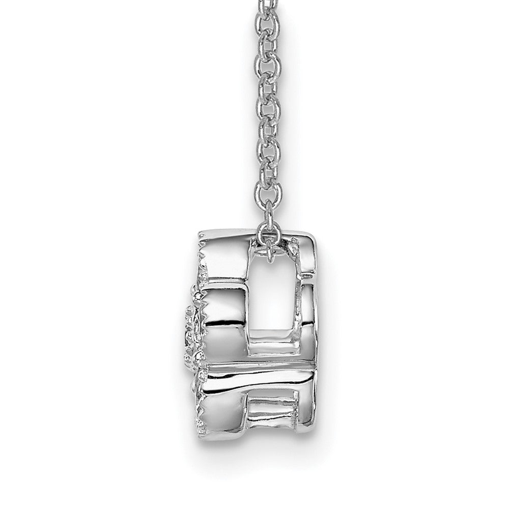 True Origin 14K White Gold 1/4 carat Lab Grown Diamond VS+ F+ Complete 18 in Floral Necklace