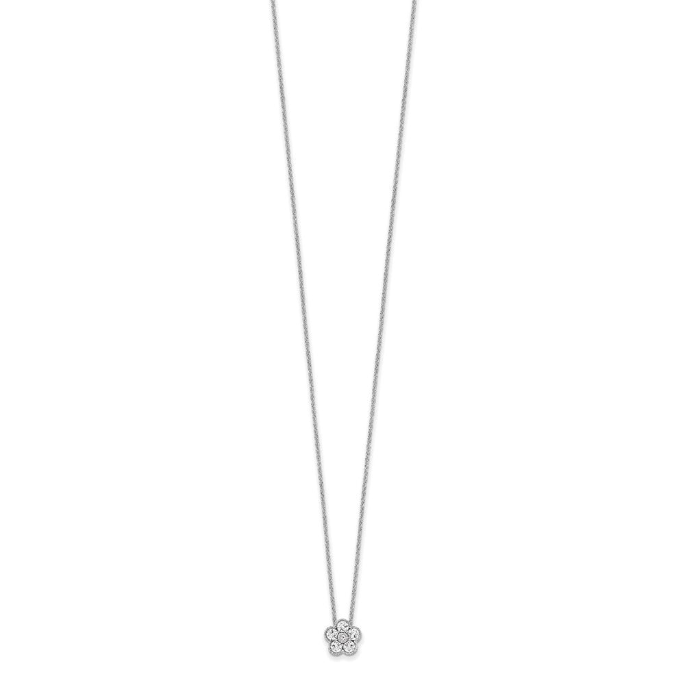 True Origin 14K White Gold 1/2 carat Lab Grown Diamond VS+ F+ Complete 18 in Floral Necklace