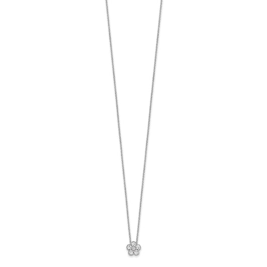 True Origin 14K White Gold 1/2 carat Lab Grown Diamond VS+ F+ Complete 18 in Floral Necklace
