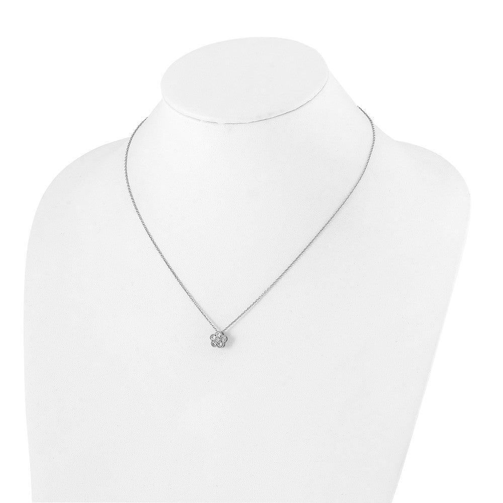 True Origin 14K White Gold 1/2 carat Lab Grown Diamond VS+ F+ Complete 18 in Floral Necklace