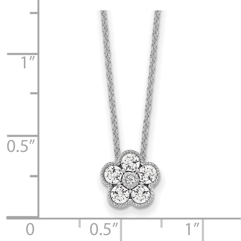 True Origin 14K White Gold 1/2 carat Lab Grown Diamond VS+ F+ Complete 18 in Floral Necklace