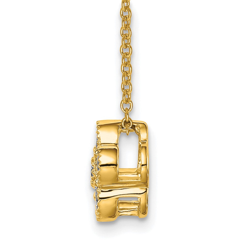 True Origin 14K Yellow Gold 1/2 carat Lab Grown Diamond VS+ F+ Complete 18 in Floral Necklace