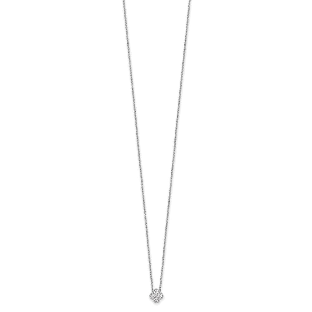 True Origin 14K White Gold 1/4 carat Lab Grown Diamond VS+ F+ Complete 18 in Bloom Floral Necklace