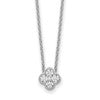 14k White Gold 1/4 carat Lab Grown Diamond VS/SI+ G+ Complete 18 inch Bloom Pendant Necklace