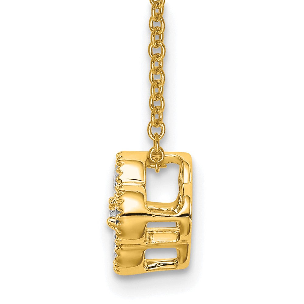 True Origin 14K Yellow Gold 1/4 carat Lab Grown Diamond VS+ F+ Complete 18 in Bloom Floral Necklace